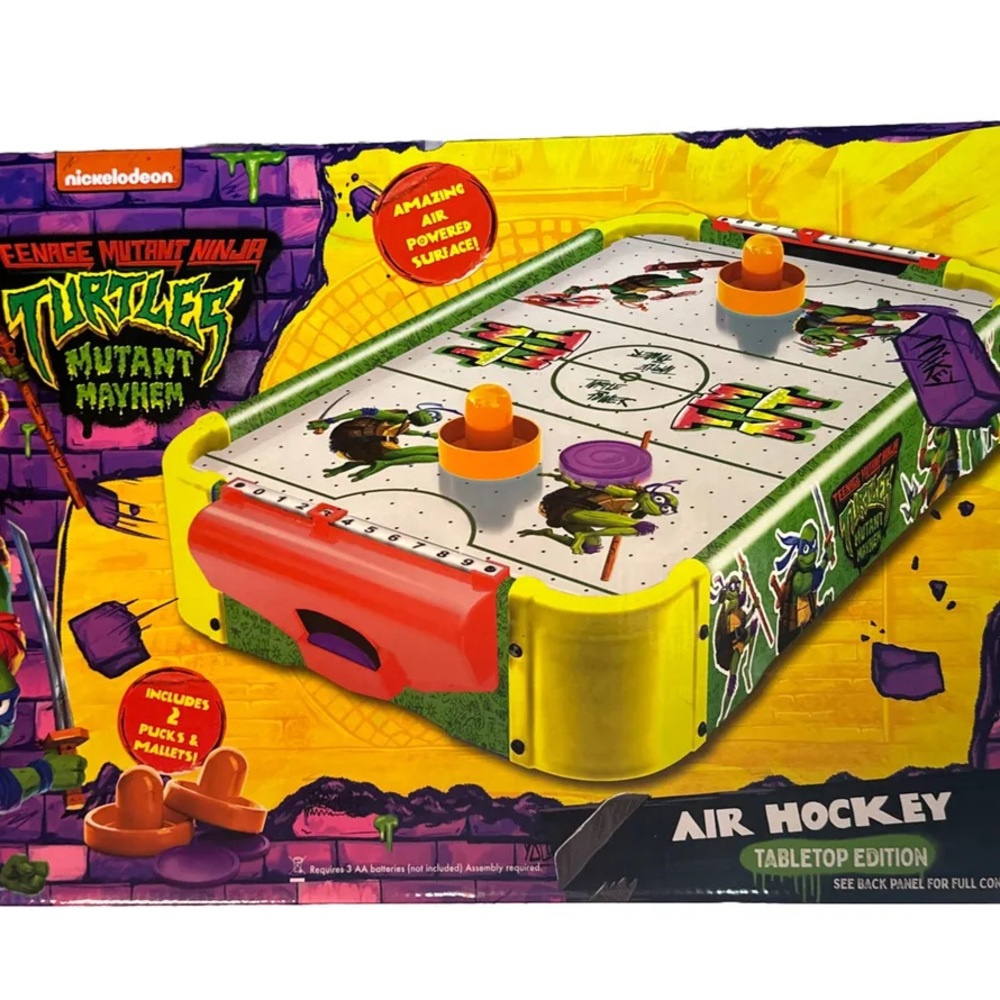 New Nickelodeon Teenage Mutant Ninja Turtles Mutant Mayhem Tabletop Air Hockey